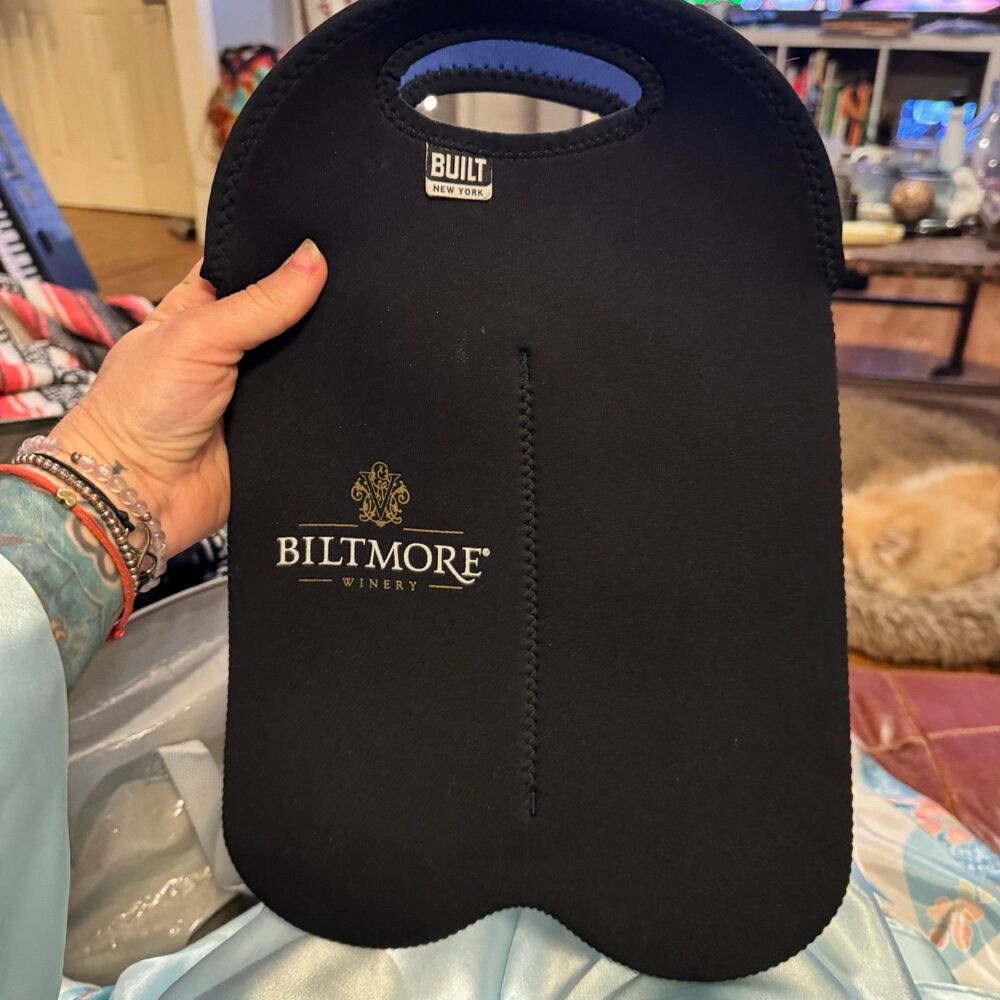 Biltmore Winery Insulated Wine Tote Bag Black Built NY Bottle Carrier